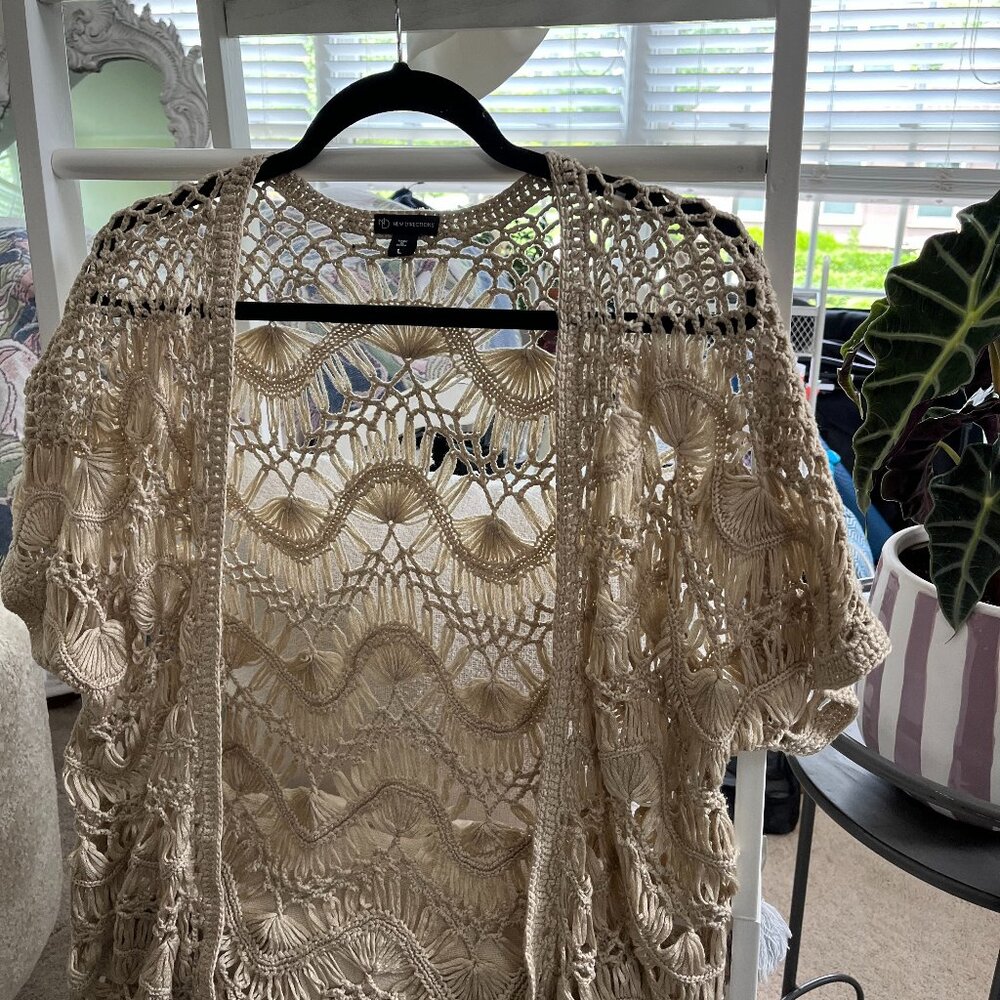 New Directions Y2K Crochet Short-Sleeve Cardigan